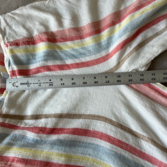 Mi Ami Womens Striped Linen Blend Wide Leg Psnts Slacks Beachy Grandma Chic M - Picture 15 of 16